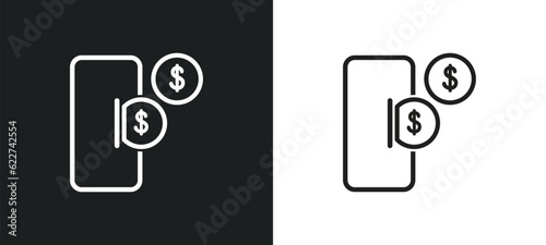 fintech industry outline icon in white and black colors. fintech industry flat vector icon from cryptocurrency economy collection for web, mobile apps and ui.