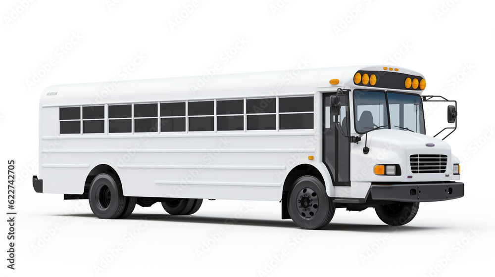 white bus isolated on white school bus vehicle white Background Stock