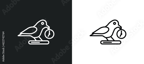 early bird outline icon in white and black colors. early bird flat vector icon from crowdfunding collection for web, mobile apps and ui.