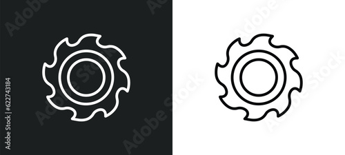 blade saw outline icon in white and black colors. blade saw flat vector icon from construction collection for web, mobile apps and ui.