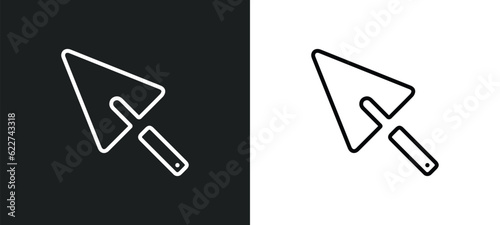 trowel outline icon in white and black colors. trowel flat vector icon from construction tools collection for web, mobile apps and ui.