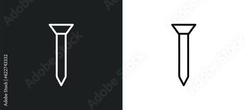 nail outline icon in white and black colors. nail flat vector icon from construction tools collection for web  mobile apps and ui.