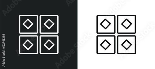 tiles outline icon in white and black colors. tiles flat vector icon from construction tools collection for web, mobile apps and ui.