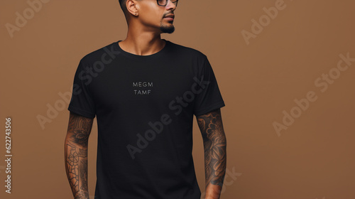 Simple black mens tee mockup 