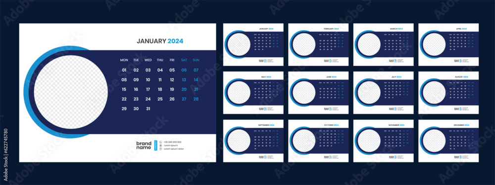 Desk Calendar Template 2024 Desk Calendar Template 2024