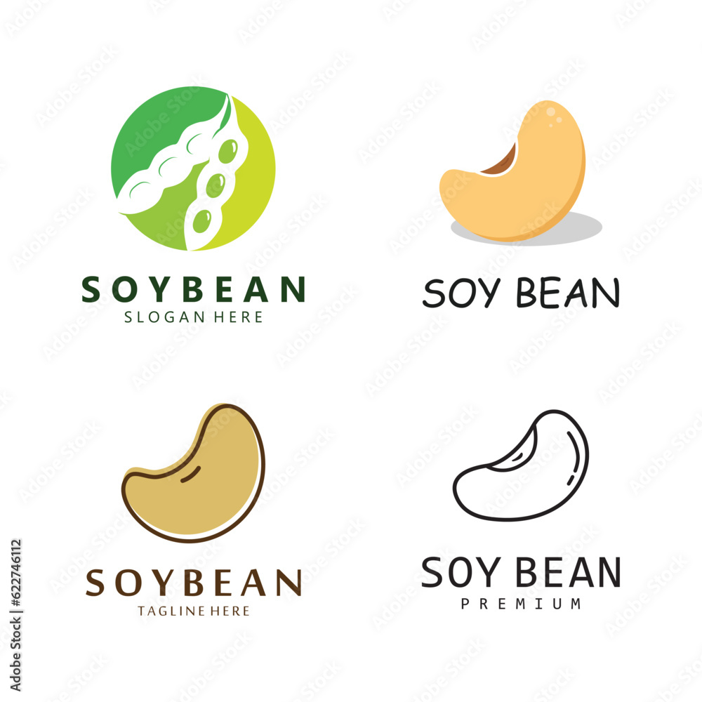 Soybean Logo Template with Modern Concept Soybean Logo Template with Modern Concept