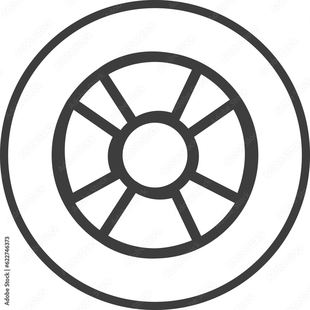 lifebuoy icon in thin line black circle frames. lifebuoy icon in thin line black circle frames.