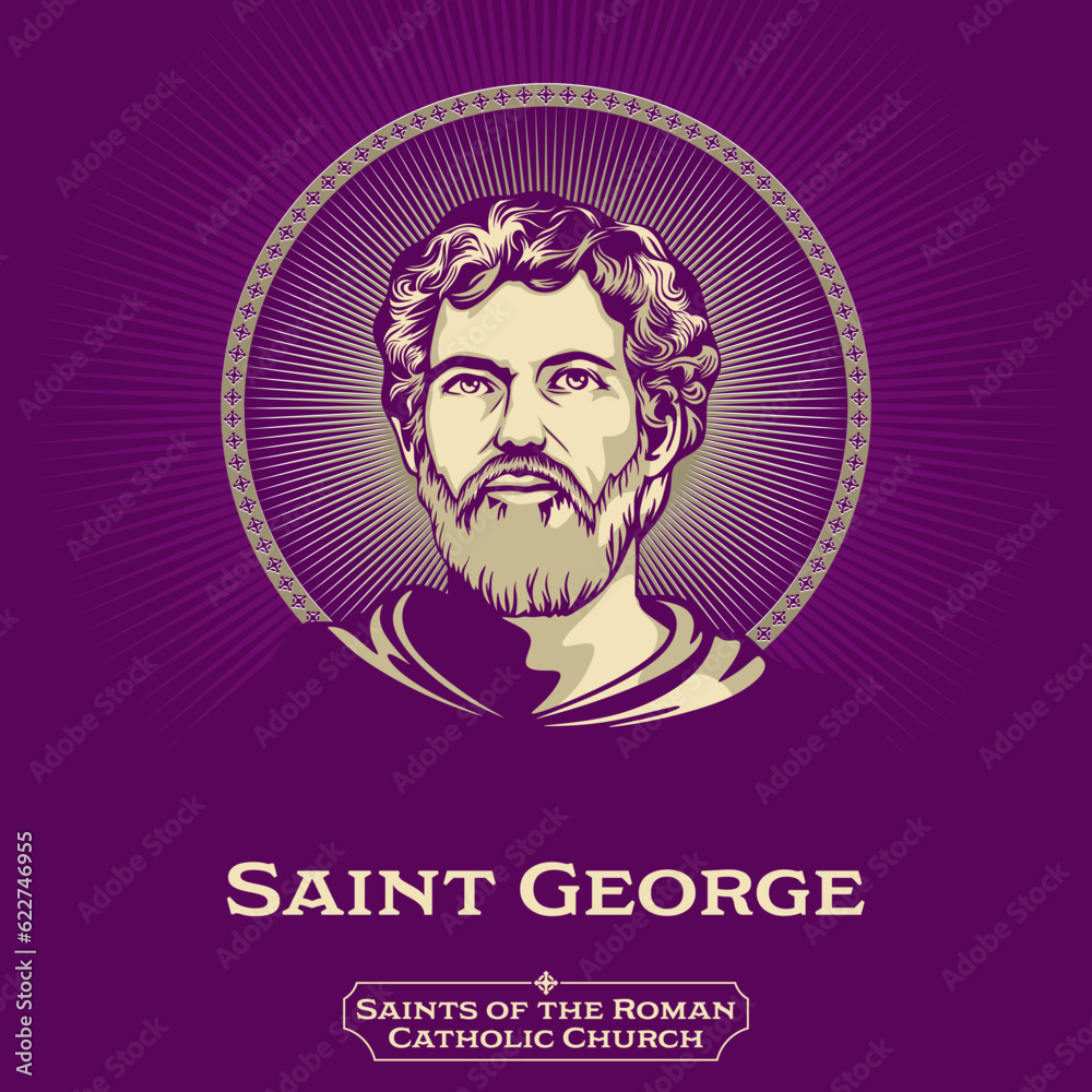 Catholic Saints. Saint George (275-303) was a soldier of the Roman Empire who later became a Christian martyr. Immortalised in the tale of George and the Dragon