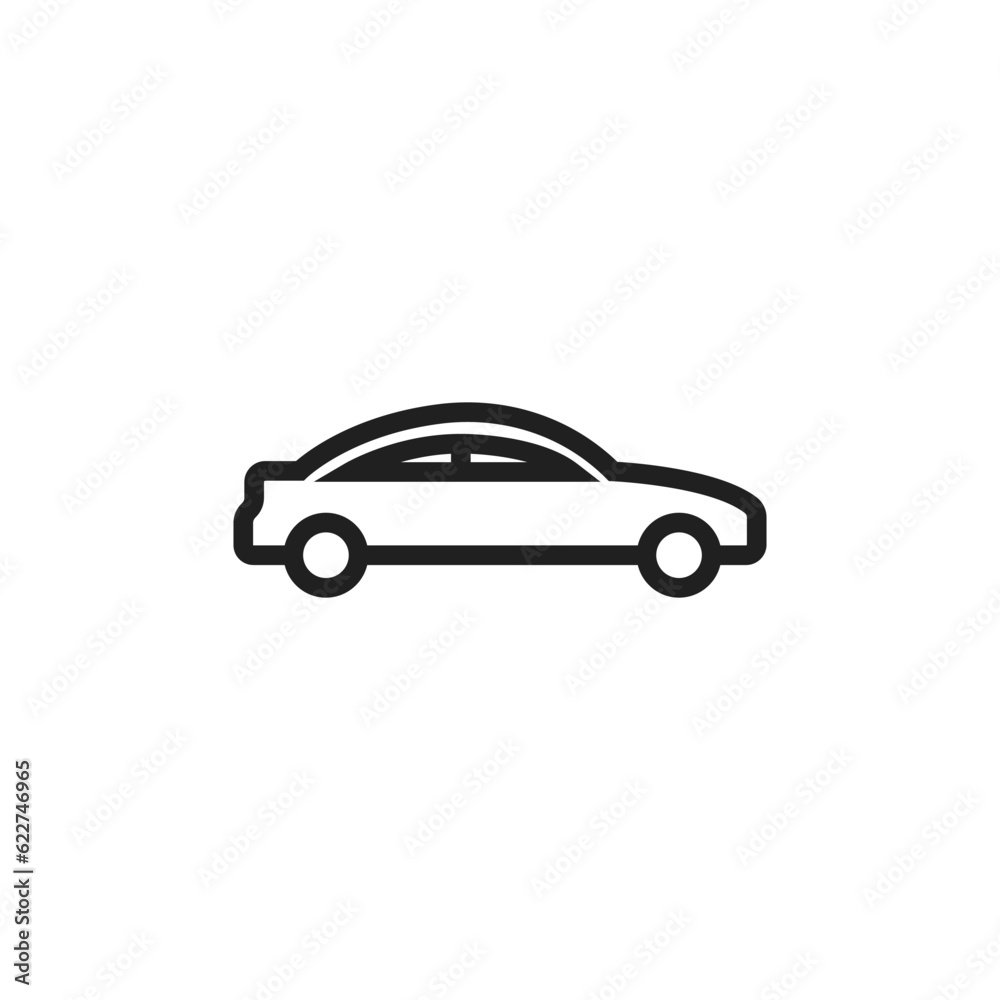 Car icon line on white background