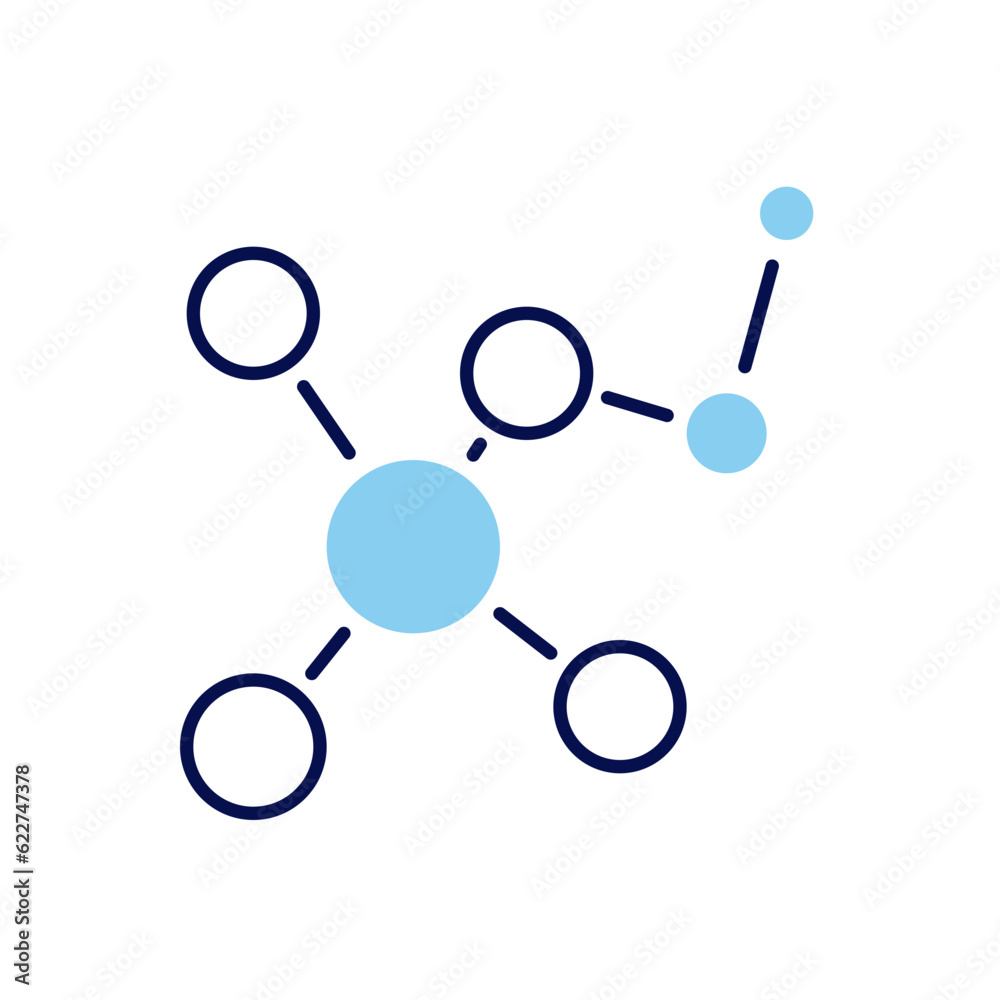 Molecule related vector icon. Molecule sign. Isolated on white background. Editable vector illustration