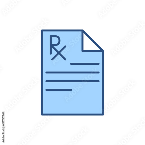 Prescription related vector line icon. Sheet, paper Isolated on white background. Vector illustration. Editable stroke