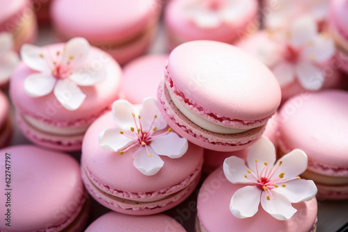 colorful macarons on background