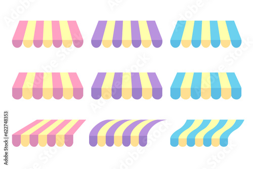 bundle of colorful shop umbrellas