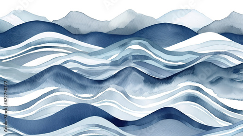 Seamless Abstract playful hand drawn fine line watercolor stripes. Generative Ai