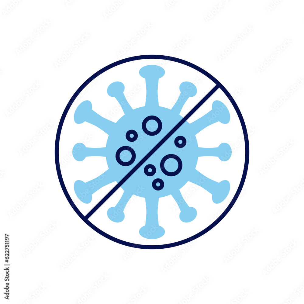 Anti Coronavirus related vector icon. Virus COVID 19 in prohibition sign. Isolated on white background. Editable vector illustration Anti Coronavirus related vector icon. Virus COVID 19 in prohibition sign. Isolated on white background. Editable vector illustration