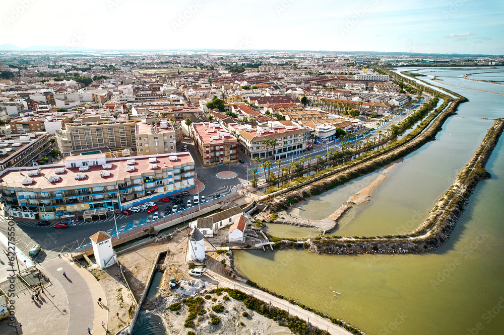 San Pedro del Pinatar townscape view from above