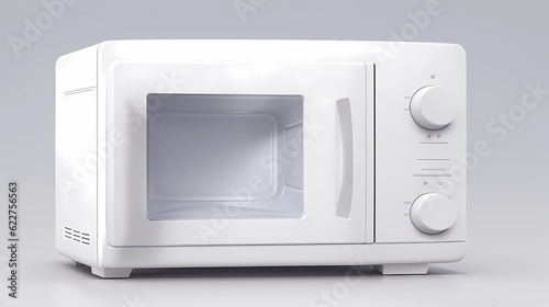 white microwave isolated on white background, generative Ai art

