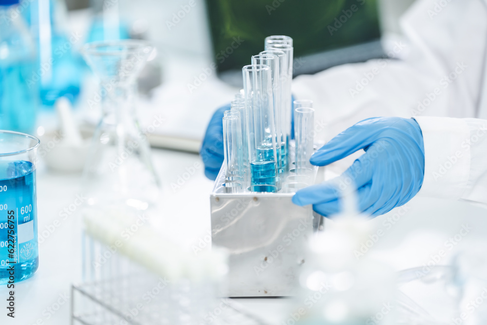 medicine research in chemical laboratory, chemist scientist working with liquid experiment test analysis by using scientific tube beaker glassware, chemistry science pharmaceutical medical lab concept medicine research in chemical laboratory, chemist scientist working with liquid experiment test analysis by using scientific tube beaker glassware, chemistry science pharmaceutical medical lab concept