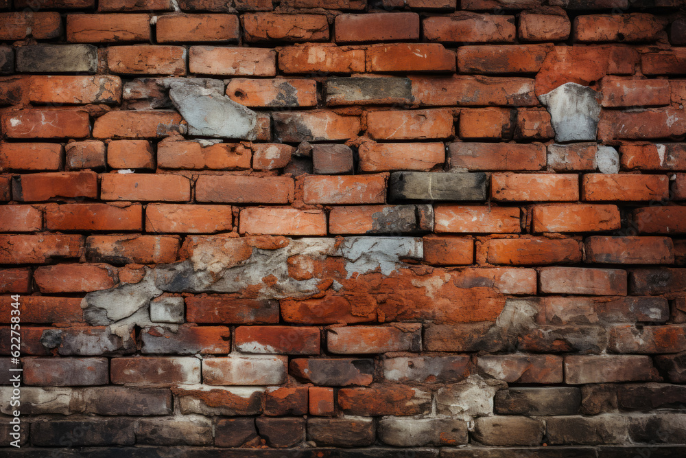 Obraz premium Old Brick Wall Background Texture Created With Artificial Intelligence
