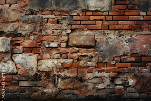 Old Brick Wall Background Texture Created With Artificial Intelligence