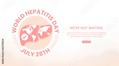 World hepatitis day background with a liver and world map
