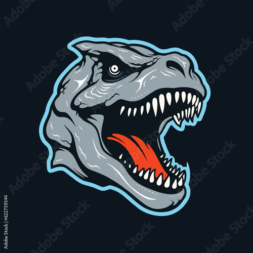Illustration of an Esports Logo. Introducing the fierce T-Rex, a symbol of power and strength, perfect for your elite team. © AndhikaRff