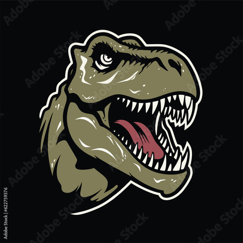 Illustration of an Esports Logo. Introducing the fierce T-Rex, a symbol of power and strength, perfect for your elite team. © AndhikaRff