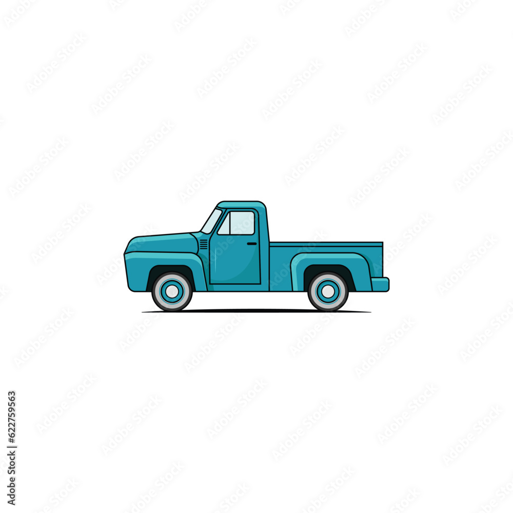 Classic pickup truck vector graphics
