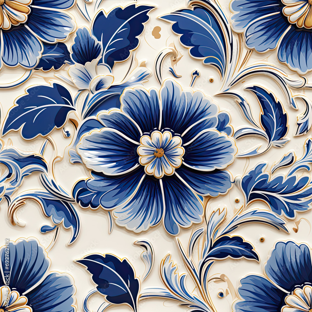 Morocco background, blue pattern 