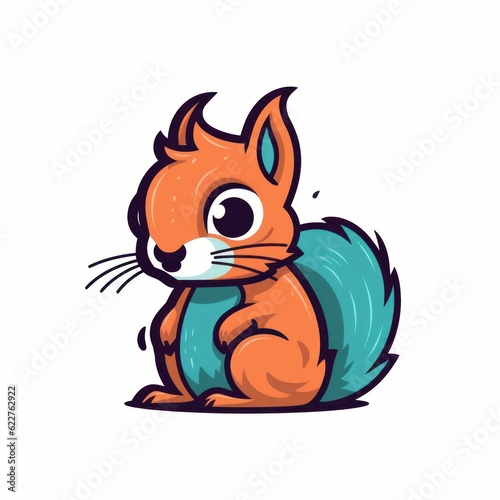 AI generated illustration of a squirrel against a white background