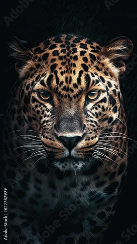 AI generated illustration ofa jaguar resting in its natural habitat