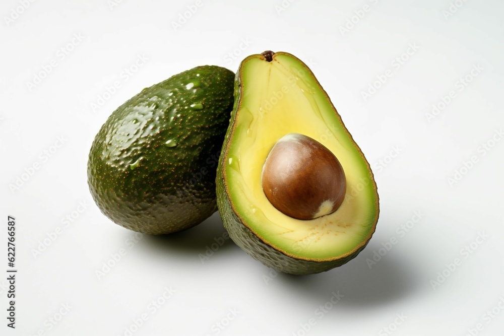 AI generated ripe avocado cut in half
