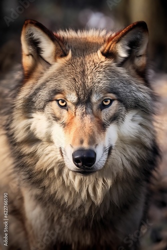 AI generated wolf lookong at camera © Mishai/Wirestock Creators