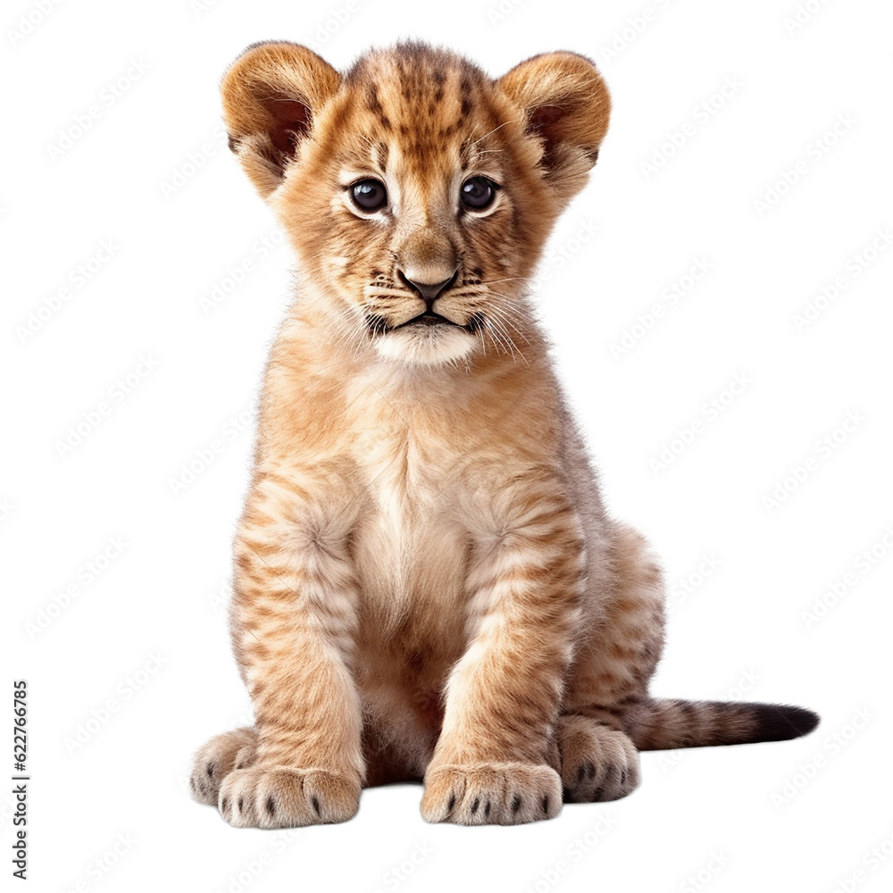 lion cub isolated on transparent background