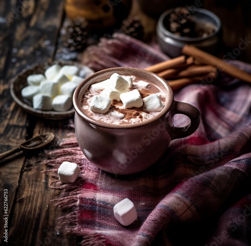 AI generated cup of hot cocoa with sugar
