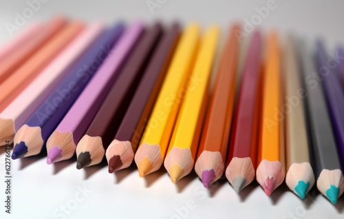 AI generated set of multicolored pencils