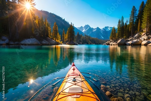 canoe on lake AI Generated