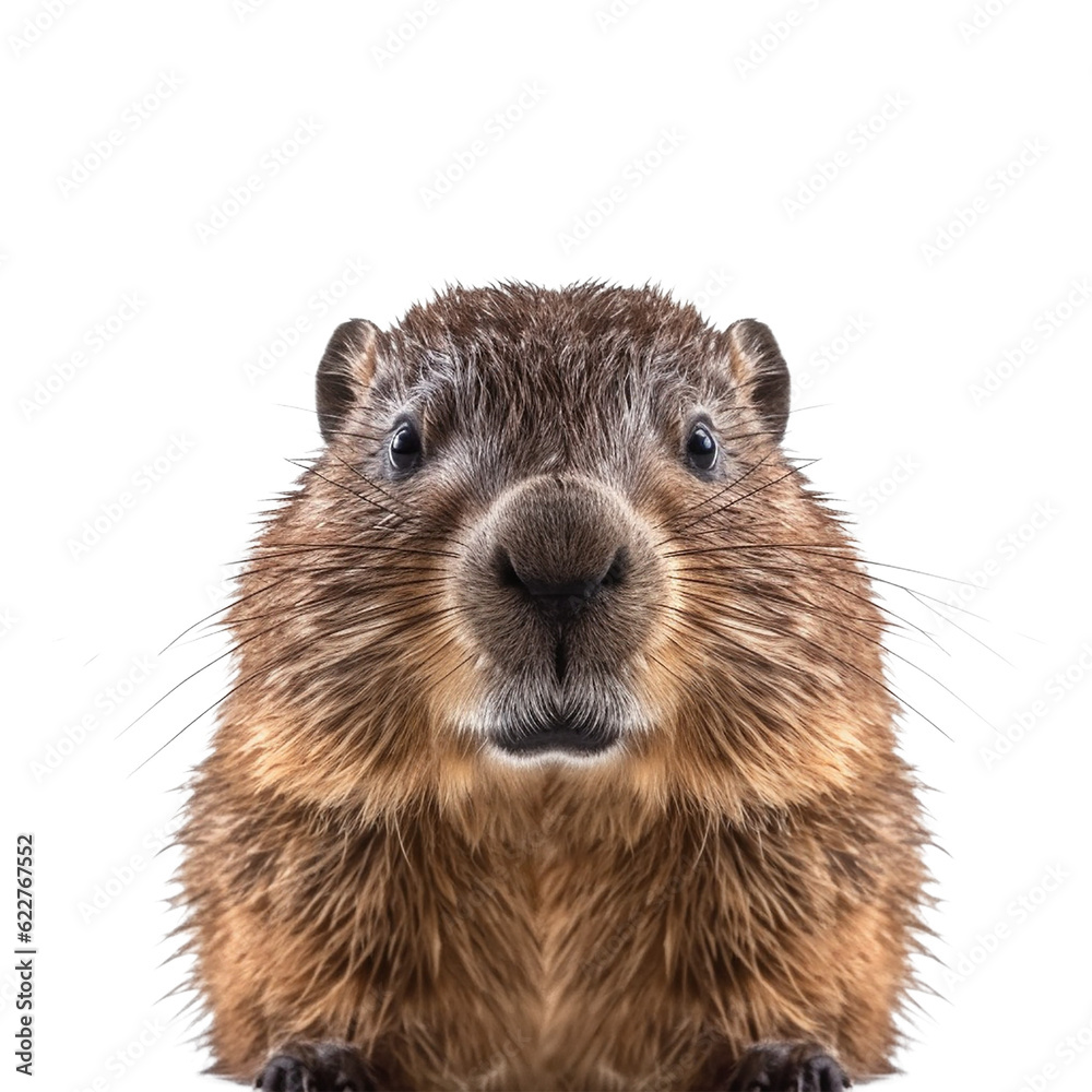 beaver face shot isolated on transparent background beaver face shot isolated on transparent background