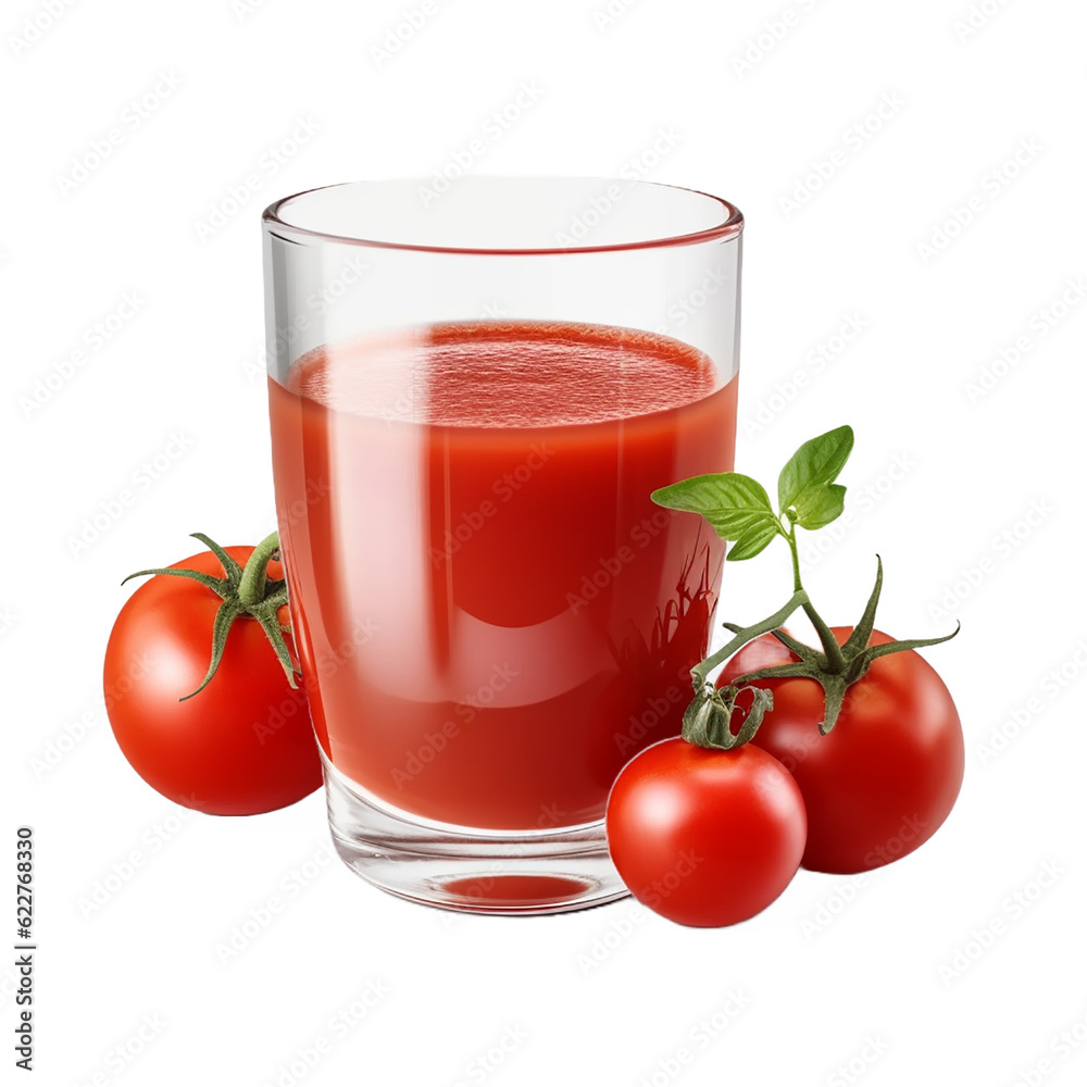 tomato juice, isolated on transparent background cutout, generative ai tomato juice, isolated on transparent background cutout, generative ai