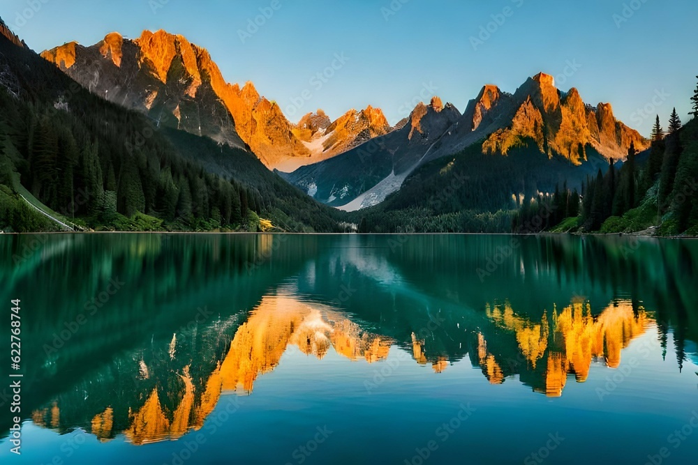 reflection in the lake generated ai