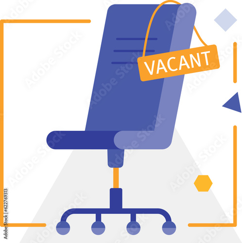 employee search, free vacancy, empty chair with a vacancy sign