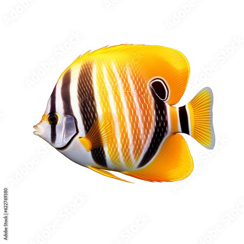 butterflyfish, isolated on transparent background cutout, generative ai