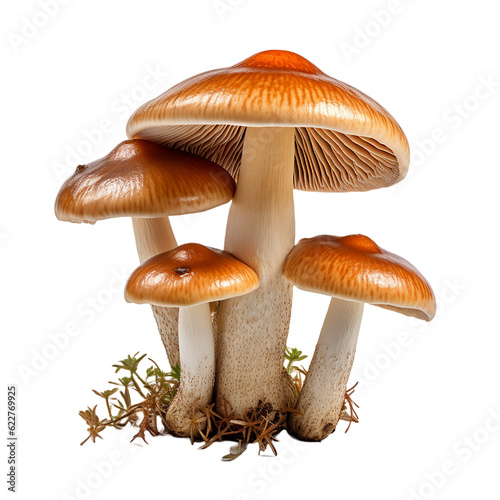 mushroom (vegetable ingredient) isolated on transparent background cutout, generative ai