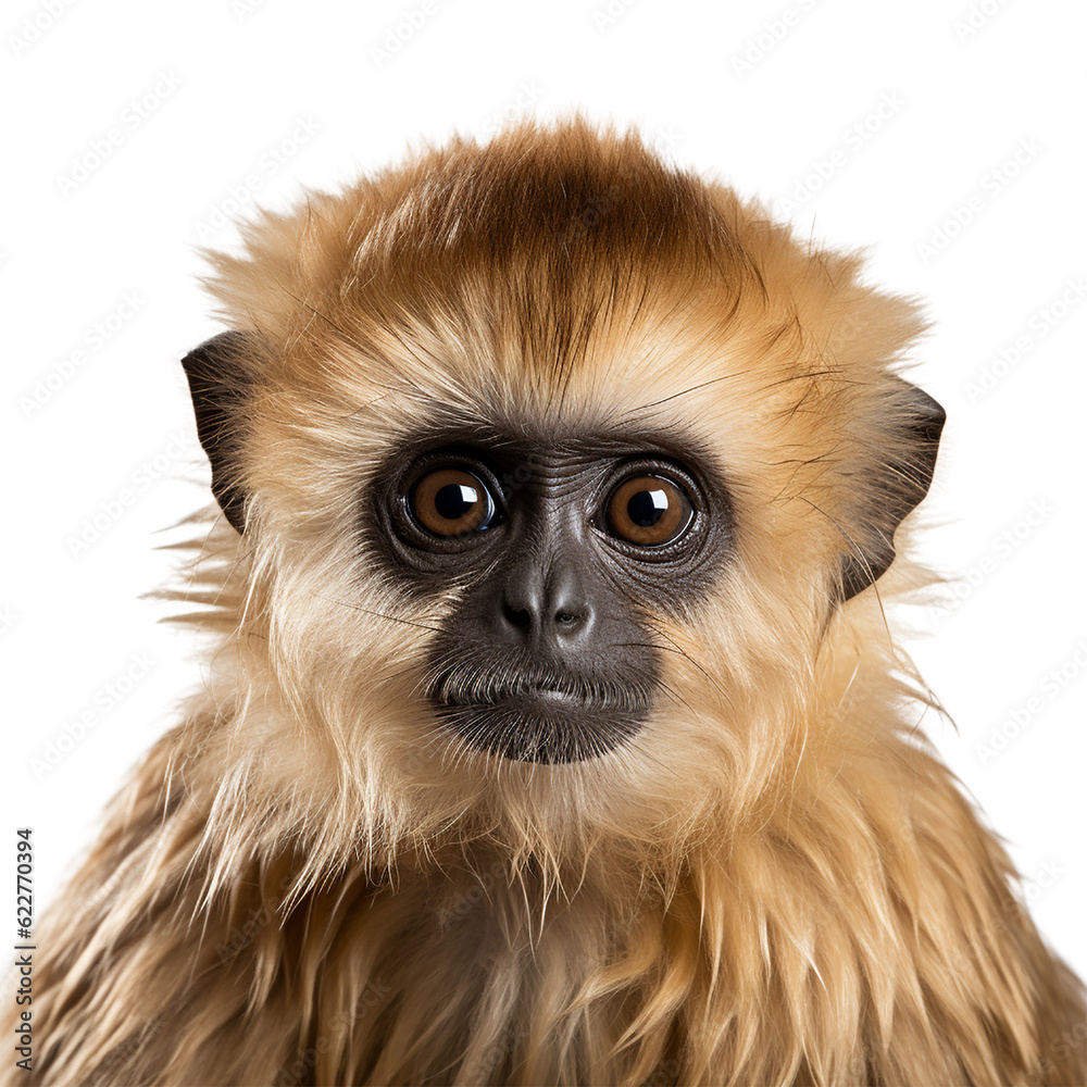 Baby monkey shot, isolated on transparent background cutout, generative ai Baby monkey shot, isolated on transparent background cutout, generative ai