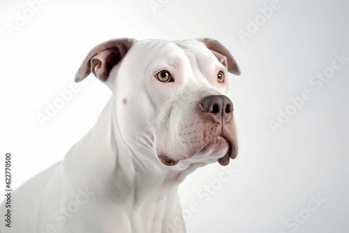 AI generated illustration of a pit bull terrier dog on a plain white background © Infinity Gear/Wirestock Creators