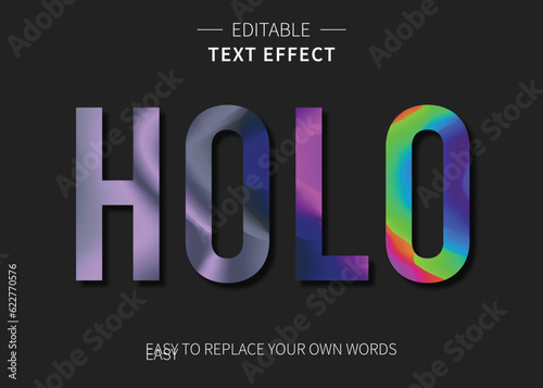 Editable holographic text effect - Holographic Font style Text effect

