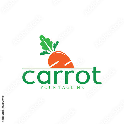 Carrot Illustration Creative Design Carrot Agricultural Product Logo Icon, Carrot Processing,vegan food, Farmers Market,Vector