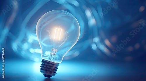 Fototapeta Naklejka Na Ścianę i Meble -  Beautiful light bulb wallpaper with blue gradient colos