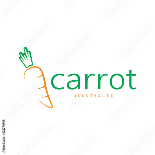 Carrot Illustration Creative Design Carrot Agricultural Product Logo Icon, Carrot Processing,vegan food, Farmers Market,Vector © Tomi43