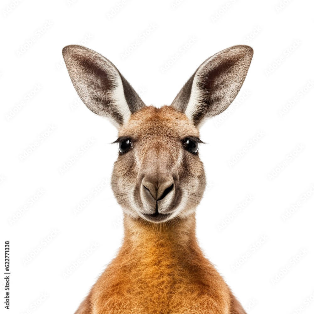kangaroo face shot isolated on transparent background cutout, generative ai kangaroo face shot isolated on transparent background cutout, generative ai